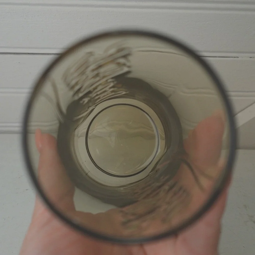 Vintage Coca-Cola Drinking Glass Smoky Gray McDonald's Collectible Tumbler Cup